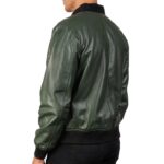 Premium Green Leather Jacket - Motorcycle Jacket - Motorcycle Bomber Jacket for Men