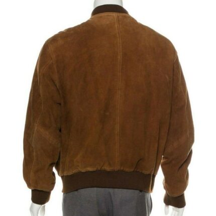 Premium Brown Suede Leather Bomber Jacket for Men - Suede Jacket Leather