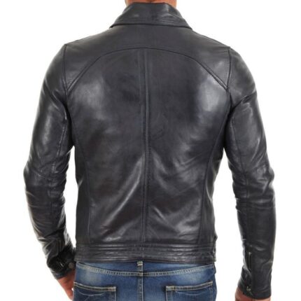 Genuine Black Slim fit Biker Leather Jacket for Men