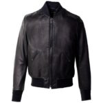 Genuine Cowhide Leather Bomber Jacket - Black Leather Jacket