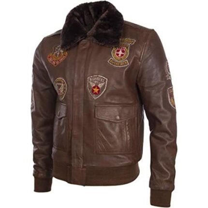 Genuine Aviator Leather Jacket Bomber Jacket Men Leather
