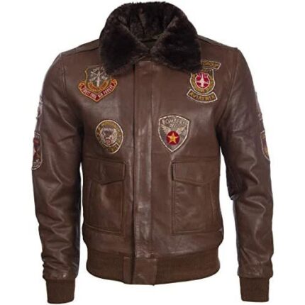 Genuine Aviator Leather Jacket Bomber Jacket Men Leather