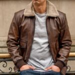 Buy Chocolate Brown Leather Bomber Jacket - G-1 Flight Bomber Jacket