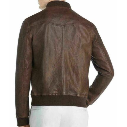 Mens Brown Baseball Bomber Jacket - Best Leather Baseball Jacket
