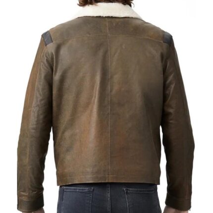 Classic Mens Leather Jacket Shearling Bomber Jacket By Zay Leather