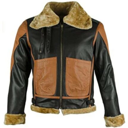 Stylish Men’s Faux Shearling Bomber Jacket