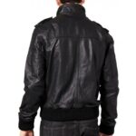 Stylish Mens Soft Sheepskin Leather Front Zip Bomber Jacket
