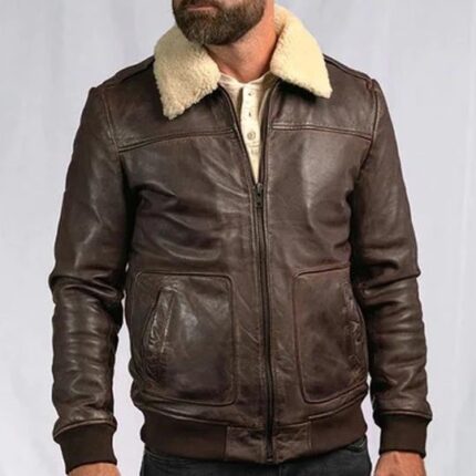 Best Mens Vintage A2 Leather Jacket Shearling Bomber Jacket