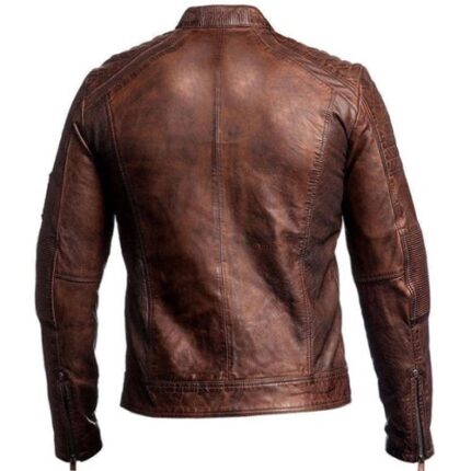 Best Vintage Brown Leather Biker Jacket Mens - Cafe Racer Jacket