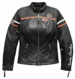 Harley Davidson Triple Vent Jacket - Black Women Leather Jacket