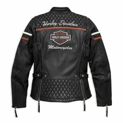 Harley Davidson Triple Vent Jacket - Black Women Leather Jacket