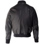 Genuine Cowhide Leather Bomber Jacket - Black Leather Jacket