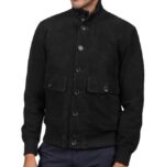 Best Men’s Black Suede Leather Jacket - Suede Leather Bomber Jacket
