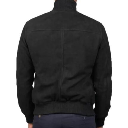 Best Men’s Black Suede Leather Jacket - Suede Leather Bomber Jacket
