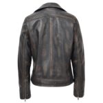 Black Vintage Biker Jacket | Women’s Cross Zip Leather Jacket