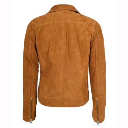 Brown Suede Jacket | Genuine Women Suede Biker Jacket