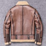 Genuine Leather Shearling Aviator Bomber Jacket – Sheepskin Coat