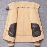 Genuine Leather Shearling Aviator Bomber Jacket – Sheepskin Coat