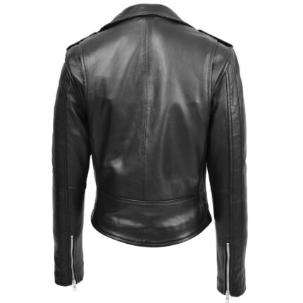 Ladies Black Leather Biker Jackets Brando Jacket Kate Black