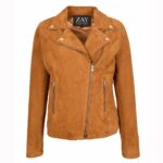 Brown Suede Jacket | Genuine Women Suede Biker Jacket