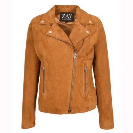 Brown Suede Jacket | Genuine Women Suede Biker Jacket