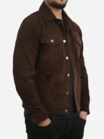 Men's Dark Brown Suede Leather jacket