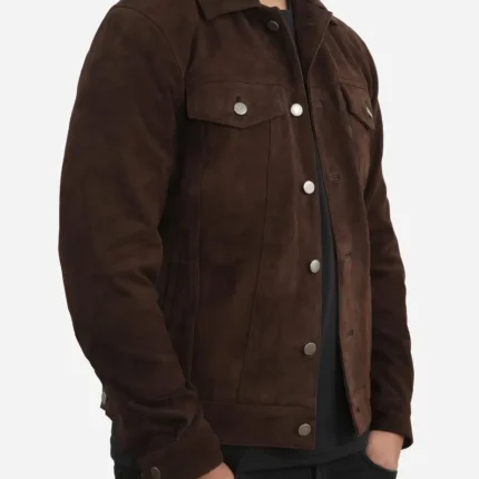 Men's Dark Brown Suede Leather jacket