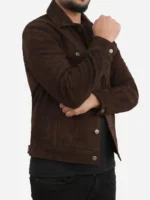 Men's Dark Brown Suede Leather jacket
