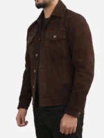 Men's Dark Brown Suede Leather jacket