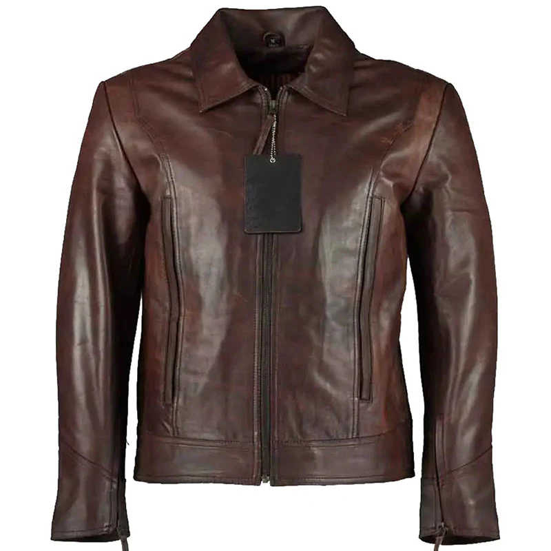fashion-logan-wolverine-brown-leather-jacket Men’s Logan Wolverine Vintage Brown Leather Jacket - Image 1