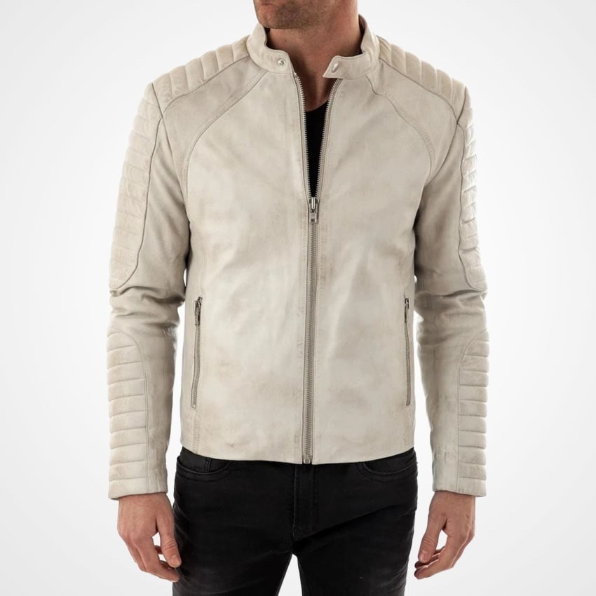 img_7788-2 Men’s Off-White Genuine Leather Moto Jacket - Image 1