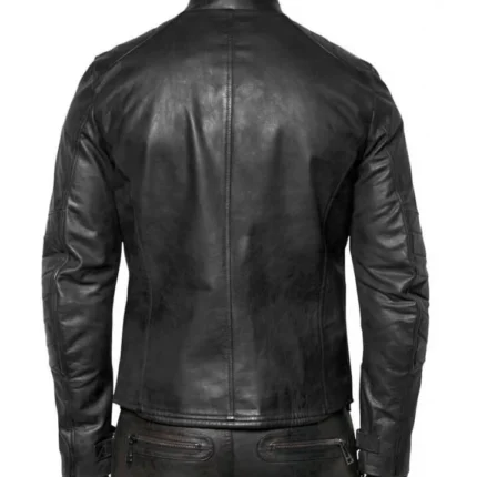 Men’s Vintage Black Leather Biker Jacket