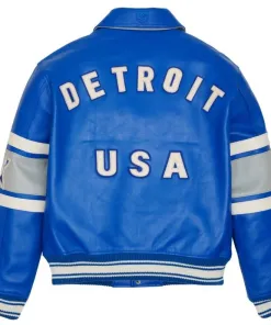Avirex Premium Detroit USA Blue Leather Jacket - Image 2