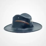 Classic Men’s Black Leather Cowboy Hat - Image 3