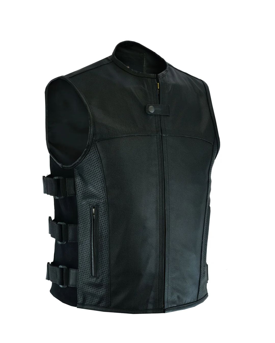 11 SWAT Tactical Airflow Leather Riding Vest - Image 1